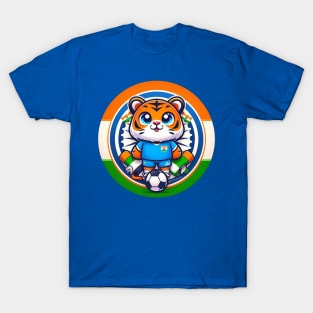 Indian Tiger playing football T-Shirt